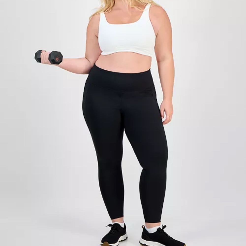Plus Size Compression 7/8 Leggings- 3X - Black